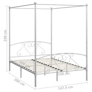 vidaXL Himmelsäng vit metall 140x200 cm - Bild 5