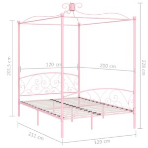 vidaXL Himmelsäng rosa metall 120x200 cm - Bild 6