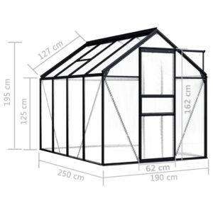 vidaXL Växthus antracit aluminium 4,75 m³ - Bild 5