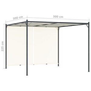 vidaXL Pergola med justerbart tak gräddvit 3x3 m stål - Bild 7