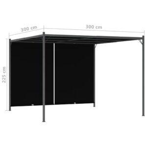 vidaXL Pergola med infällbart tak 3x3 m antracit - Bild 7