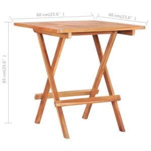 vidaXL Hopfällbart cafébord 60x60x65 cm massiv teak - Bild 7