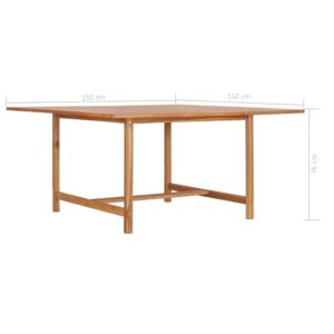 vidaXL Trädgårdsbord 150x150x76 cm massiv teak - Bild 7