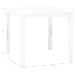 vidaXL Trädgårdsbord vit 78x78x72 cm plast - Bild 5