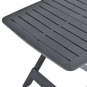 vidaXL Hopfällbart trädgårdsbord antracit 79x72x70 cm plast - Bild 5