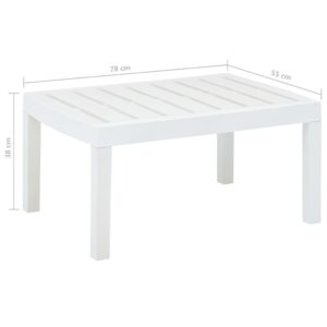 vidaXL Trädgårdsbord vit 78x55x38 cm plast - Bild 5