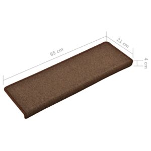 vidaXL Trappstegsmattor 15 st 65x21x4 cm brun - Bild 6