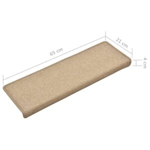 vidaXL Trappstegsmattor 15 st 65x21x4 cm taupe - Bild 6