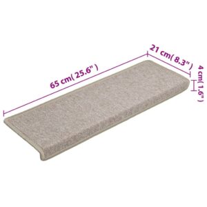 vidaXL Trappstegsmattor 15 st 65x21x4 cm taupe - Bild 8