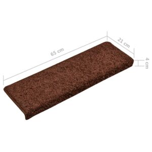 vidaXL Trappstegsmattor 15 st 65x21x4 cm brun - Bild 6