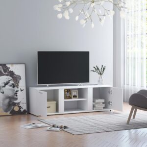 vidaXL Tv-bänk vit 120x34x37 cm konstruerat trä - Bild 4