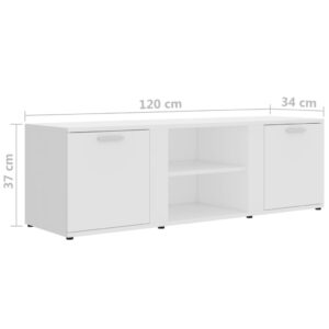 vidaXL Tv-bänk vit 120x34x37 cm konstruerat trä - Bild 9