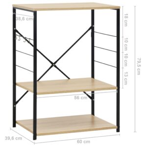 vidaXL Hylla för mikrovågsugn svart&ek 60x39,6x79,5 cm konstruerat trä - Bild 8