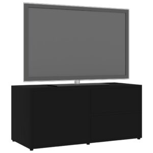 vidaXL Tv-bänk svart 80x34x36 cm konstruerat trä - Bild 4