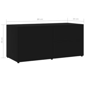 vidaXL Tv-bänk svart 80x34x36 cm konstruerat trä - Bild 10