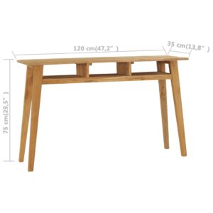 vidaXL Konsolbord 120x35x75 cm massiv teak - Bild 6