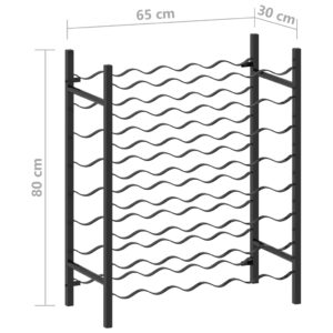 vidaXL Vinställ för 48 flaskor svart metall - Bild 6