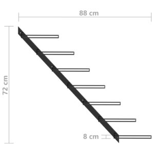 vidaXL Väggmonterat vinställ för 7 flaskor svart metall - Bild 6