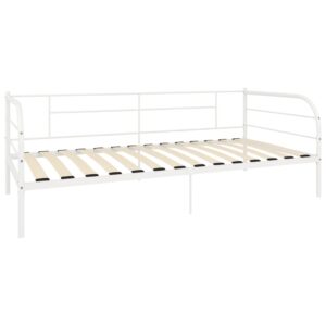 vidaXL Ram till dagbädd vit metall 90x200 cm - Bild 3