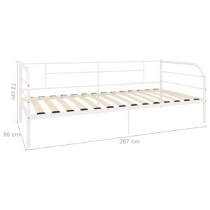 vidaXL Ram till dagbädd vit metall 90x200 cm - Bild 8