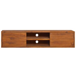 vidaXL Väggmonterad TV-bänk 135x30x30 cm massiv teak - Bild 3