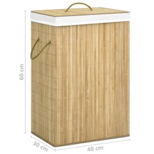 vidaXL Tvättkorg bambu med 2 sektioner 72 L - Bild 8