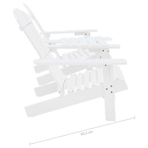 vidaXL Adirondackstolar med bord massivt granträ vit - Bild 7