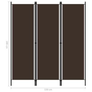 vidaXL Rumsavdelare 3 paneler brun 150x180 cm - Bild 6