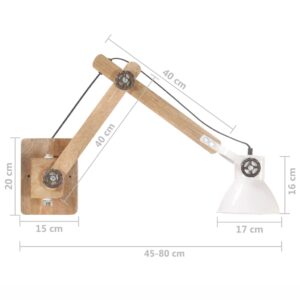 vidaXL Vägglampa industriell stil vit rund E27 - Bild 11