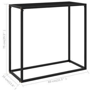 vidaXL Konsolbord svart 80x35x75 cm härdat glas - Bild 6