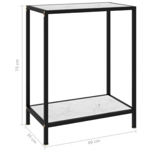 vidaXL Konsolbord vit 60x35x75 cm härdat glas - Bild 6