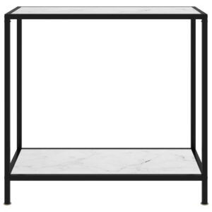 vidaXL Konsolbord vit 80x35x75 cm härdat glas - Bild 2