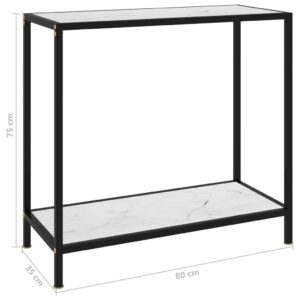 vidaXL Konsolbord vit 80x35x75 cm härdat glas - Bild 6