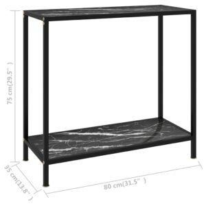 vidaXL Konsolbord svart 80x35x75 cm härdat glas - Bild 6