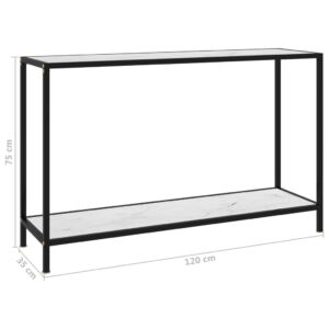 vidaXL Konsolbord vit 120x35x75 cm härdat glas - Bild 6