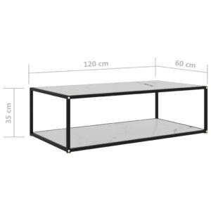 vidaXL Soffbord vit 120x60x35 cm härdat glas - Bild 5