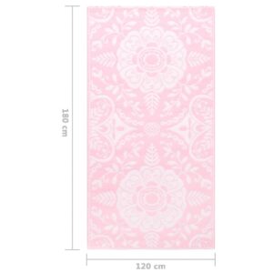 vidaXL Utomhusmatta rosa 120x180 cm PP - Bild 7