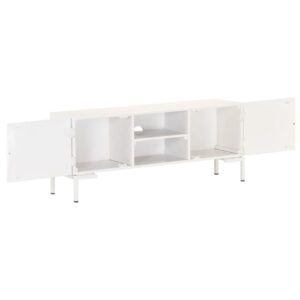 vidaXL TV-bänk vit 115x30x46 cm massivt grovt mangoträ - Bild 4