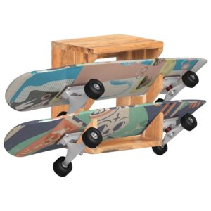 vidaXL Väggmonterad skateboardhållare 25x20x30 cm massivt akaciaträ - Bild 2