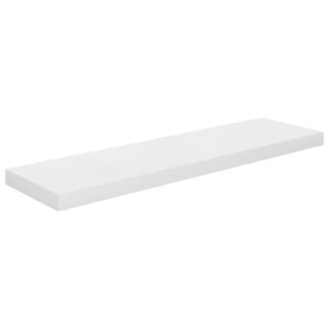 vidaXL Svävande vägghyllor 2 st vit högglans 90x23,5x3,8 cm MDF - Bild 4