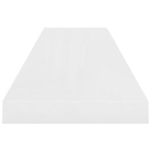 vidaXL Svävande vägghyllor 2 st vit högglans 90x23,5x3,8 cm MDF - Bild 6