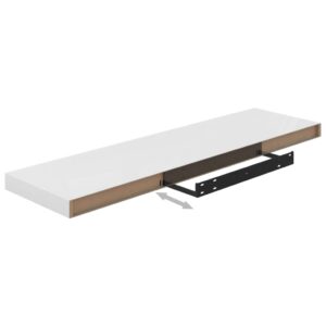 vidaXL Svävande vägghyllor 2 st vit högglans 90x23,5x3,8 cm MDF - Bild 8