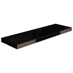 vidaXL Svävande vägghyllor 2 st svart högglans 80x23,5x3,8 cm MDF - Bild 7