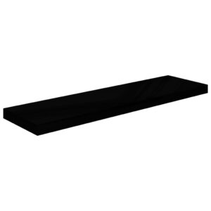 vidaXL Svävande vägghyllor 2 st svart högglans 90x23,5x3,8 cm MDF - Bild 4