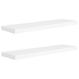 vidaXL Svävande vägghyllor 2 st vit 90x23,5x3,8 cm MDF - Bild 2