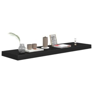 vidaXL Svävande vägghyllor 2 st svart 90x23,5x3,8 cm MDF - Bild 3