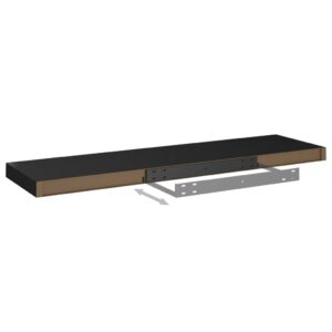 vidaXL Svävande vägghyllor 2 st svart 90x23,5x3,8 cm MDF - Bild 7