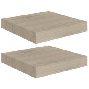 vidaXL Svävande vägghyllor 2 st ek 23x23,5x3,8 cm MDF - Bild 2