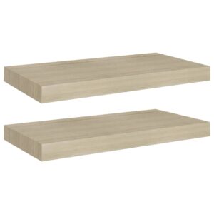 vidaXL Svävande vägghyllor 2 st ek 50x23x3,8 cm MDF - Bild 2