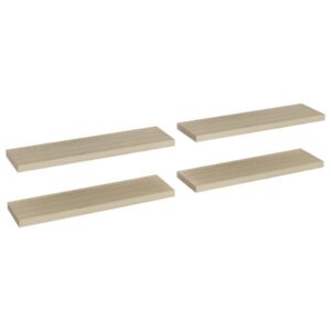 vidaXL Svävande vägghyllor 4 st ek 90x23,5x3,8 cm MDF - Bild 2